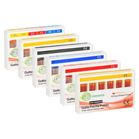 GUTTA PERCHA POINTS F1, F2, F3, F5, markirani, Protaper, a60, Cerkamed